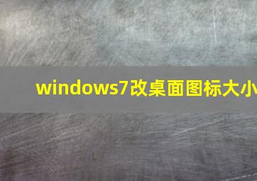 windows7改桌面图标大小