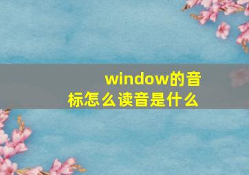 window的音标怎么读音是什么