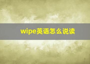 wipe英语怎么说读