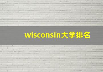 wisconsin大学排名