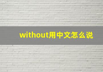 without用中文怎么说