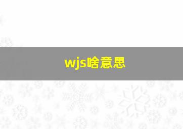 wjs啥意思