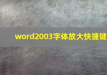 word2003字体放大快捷键