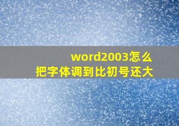 word2003怎么把字体调到比初号还大