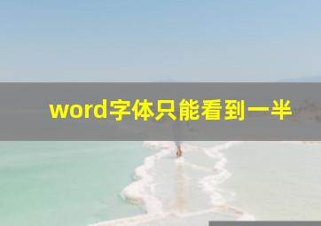 word字体只能看到一半