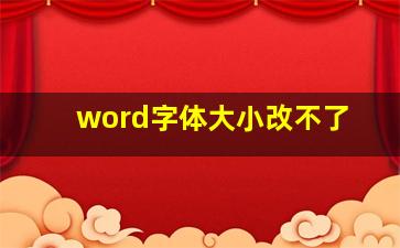 word字体大小改不了