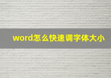 word怎么快速调字体大小