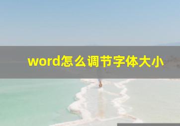 word怎么调节字体大小