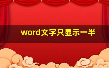 word文字只显示一半