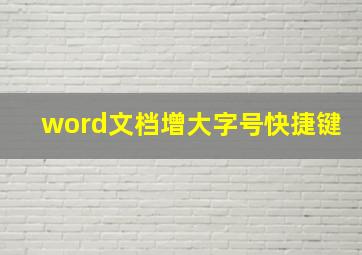 word文档增大字号快捷键