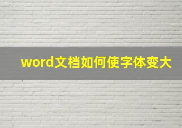 word文档如何使字体变大