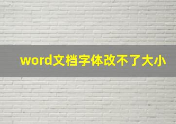 word文档字体改不了大小