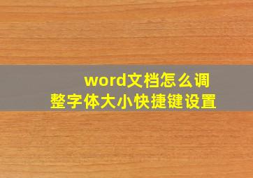 word文档怎么调整字体大小快捷键设置