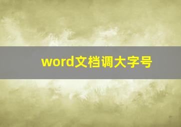 word文档调大字号