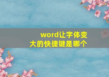 word让字体变大的快捷键是哪个