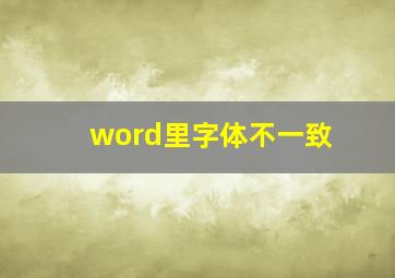 word里字体不一致