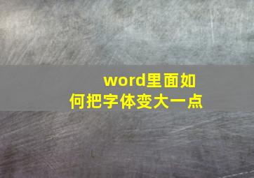 word里面如何把字体变大一点