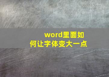 word里面如何让字体变大一点