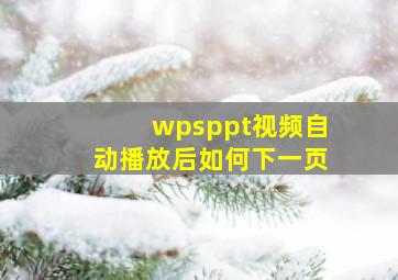 wpsppt视频自动播放后如何下一页