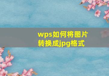 wps如何将图片转换成jpg格式