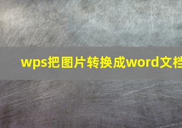 wps把图片转换成word文档