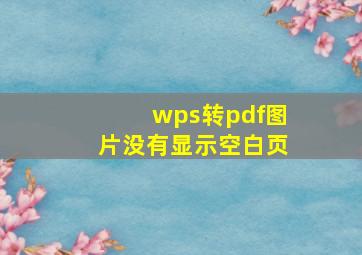 wps转pdf图片没有显示空白页