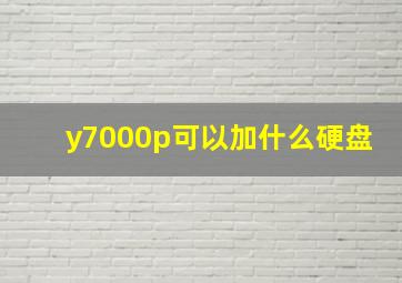 y7000p可以加什么硬盘