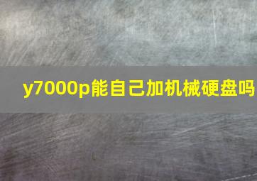 y7000p能自己加机械硬盘吗