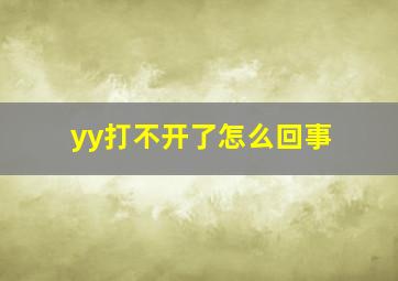 yy打不开了怎么回事