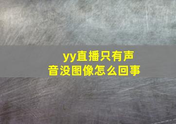 yy直播只有声音没图像怎么回事