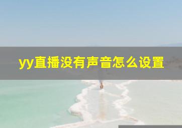 yy直播没有声音怎么设置