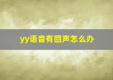 yy语音有回声怎么办