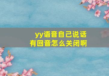 yy语音自己说话有回音怎么关闭啊