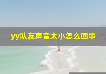 yy队友声音太小怎么回事