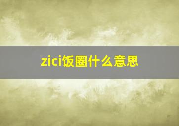 zici饭圈什么意思