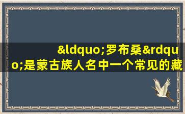 “罗布桑”是蒙古族人名中一个常见的藏语词,含义是