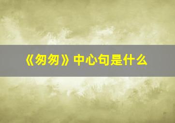 《匆匆》中心句是什么