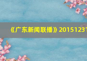 《广东新闻联播》20151231