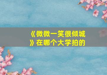 《微微一笑很倾城》在哪个大学拍的