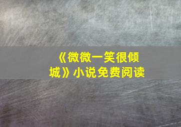 《微微一笑很倾城》小说免费阅读