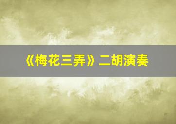 《梅花三弄》二胡演奏