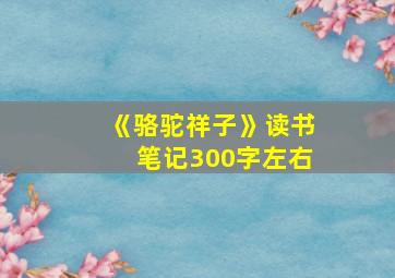 《骆驼祥子》读书笔记300字左右