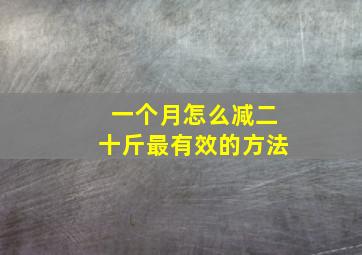 一个月怎么减二十斤最有效的方法