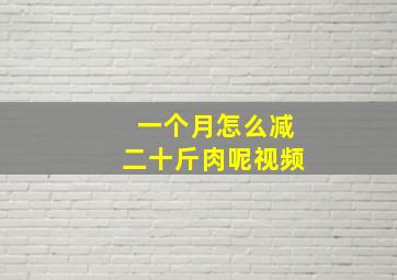 一个月怎么减二十斤肉呢视频