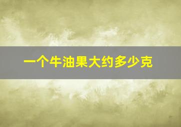 一个牛油果大约多少克