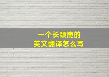 一个长颈鹿的英文翻译怎么写