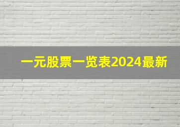 一元股票一览表2024最新