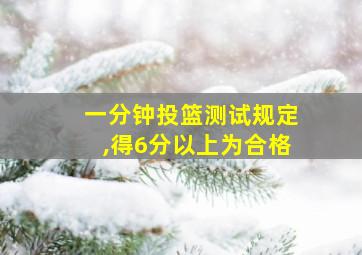 一分钟投篮测试规定,得6分以上为合格