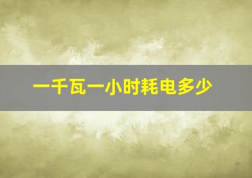 一千瓦一小时耗电多少