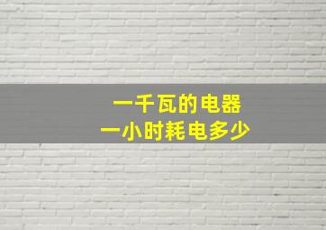 一千瓦的电器一小时耗电多少